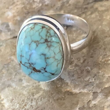 Navajo Blue Turquoise Ring | Sterling Silver | Sz 6 | Authentic Native American Handmade | 11427