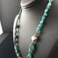 Men's Chunky Navajo Blue Green Turquoise Heishi Necklace | Sterling Silver | 19" | 10013