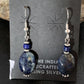 Navajo Lapis Lazuli Bead Dangle Earrings | Sterling Silver | 1" | Authentic Native American Handmade | 13329