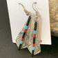 Navajo Multi-Color Turquoise Coral Lapis Inlay Earrings | Sterling Silver | 1.5" | 1710