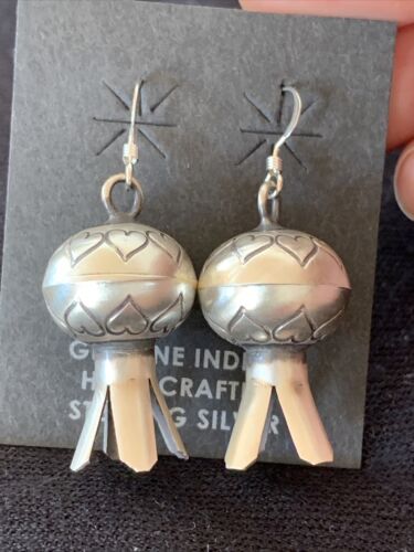 Native American Navajo Pearls Naja Earrings | Sterling Silver | 1" | 01044