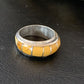 Navajo Yellow Gold Turquoise Inlay Ring | Sterling Silver | Sz 6.5 | Authentic Native American Handmade | 10354