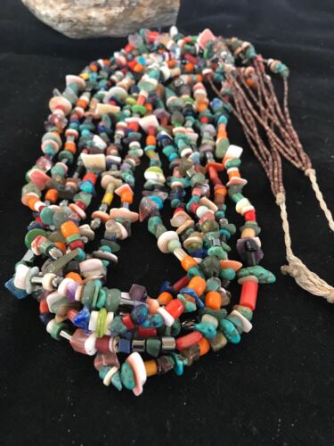 Native American Santo Domingo Multi-Stone Bead Necklace | 36" | 1254
