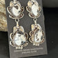 Navajo White Buffalo Turquoise Dangle Earrings | Sterling Silver | 2.5" | Authentic Native American Handmade | 14738