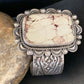 Navajo Wild Horse Turquoise Cuff Bracelet | Sterling Silver | Authentic Native American Handmade | 1418