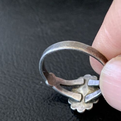 Southwestern Old Pawn Navajo Blue Turquoise Ring | Sterling Silver | Sz 5.5 | 10774