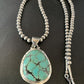 Navajo Blue Spiderweb Turquoise Pendant | Sterling Silver | Authentic Native American Handmade | 10673