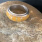 Navajo Yellow Gold Turquoise Inlay Ring | Sterling Silver | Sz 6.5 | Authentic Native American Handmade | 10354