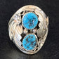 Navajo Kingman Turquoise Multi-Stone Ring | Authentic Native American Sterling Silver | Sz 11 | 14178