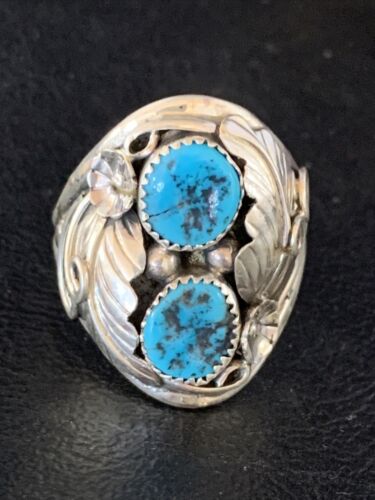 Navajo Kingman Turquoise Multi-Stone Ring | Authentic Native American Sterling Silver | Sz 11 | 14178