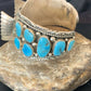 Navajo Sterling Silver Watch Cuff Bracelet | Blue Kingman Turquoise | Authentic Native American Men's Jewelry | 11932