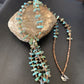 Santo Domingo | Shell Turquoise Bead Pendant Necklace | 26" | Authentic Native American Handmade | 12530