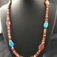 Navajo Turquoise | Purple Red Spiny Oyster Bead Necklace | Sterling Silver | 22" | 10143