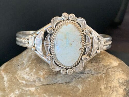 High-Grade Dry Creek Turquoise Cuff Bracelet | Navajo Sterling Silver | Authentic Native American Jewelry | 2084