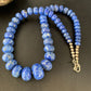 Native American Blue Denim Lapis Bead Necklace | Sterling Silver Heishi | 20" | 13974