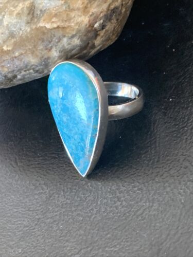 Navajo Blue Kingman Turquoise Ring | Sterling Silver | Sz 6.5 | Authentic Native American Handmade | 11614