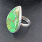 Navajo Green Mojave Turquoise Ring | Sterling Silver | Sz 7 | Authentic Native American Handmade | 11796
