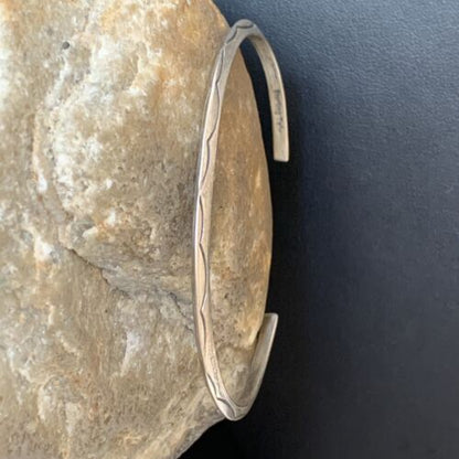 Navajo Stamped Cuff Bracelet | Sterling Silver | Authentic Native American Handmade | 1605
