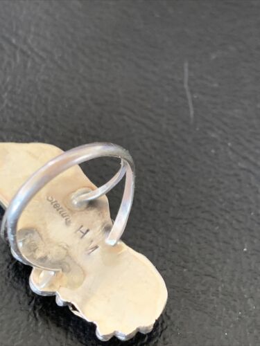 Navajo White Buffalo Turquoise Ring | Sterling Silver | Sz 5.5 | Authentic Native American Handmade | 12183