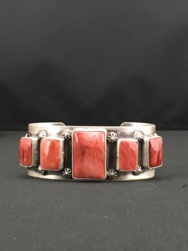 Navajo Spiny Oyster Cuff Bracelet | Sterling Silver | Authentic Native American Handmade | 1314
