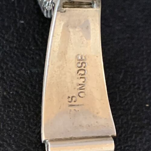 Navajo Sterling Silver Watch Tips with Pink Mother of Pearl Inlay Band | Authentic Native American Jewelry | 13693