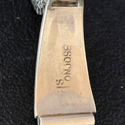 Navajo Sterling Silver Watch Tips with Pink Mother of Pearl Inlay Band | Authentic Native American Jewelry | 13693