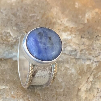 Southwestern Old Pawn Navajo Blue Lapis Ring | Sterling Silver | Sz 5 | Authentic Native American Handmade | 10379