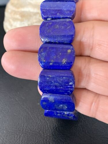Native American Lapis Bead Bracelet | Stretch | 7.5" Adjustable | 10644