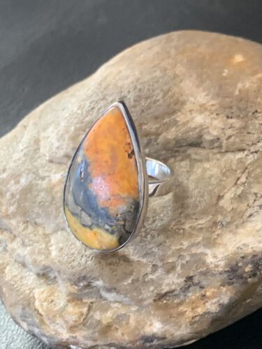 Southwestern Navajo Yellow Bumble Bee Jasper Ring | Sterling Silver | Sz 7 | 11553