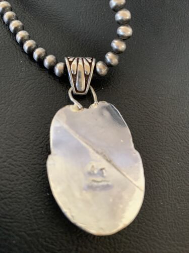 Navajo Pearls Black Onyx Necklace | Sterling Silver | Authentic Native American Handmade | 1904