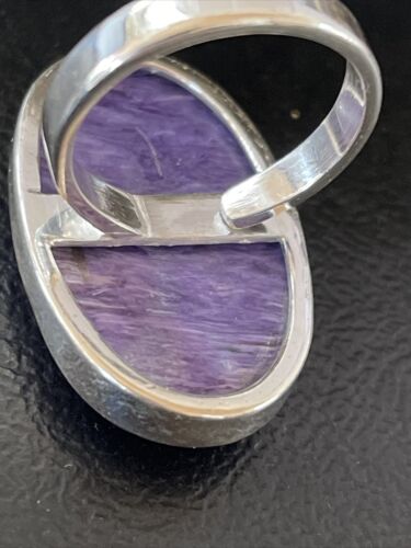 Navajo Purple Charoite Ring | Sterling Silver | Sz 8 Adjustable | Authentic Native American Handmade | 10568