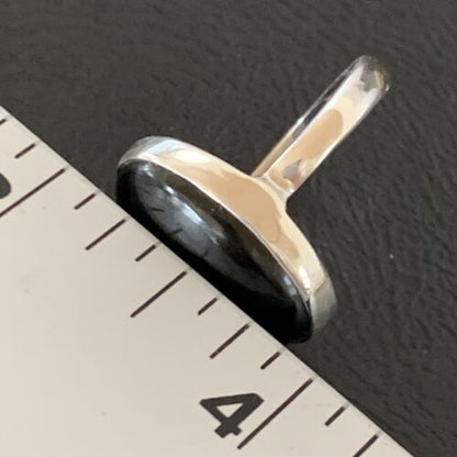 Southwestern Navajo Handmade Sterling Silver Black Onyx Ring | Sz 7.5 | 11620