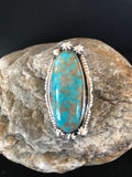 Navajo Blue Turquoise #8 Ring | Yazzie | Sterling Silver | Sz 3 | Authentic Native American Handmade | 3532