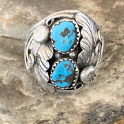 Navajo Kingman Turquoise Multi-Stone Ring | Authentic Native American Sterling Silver | Sz 11.5 | 14125