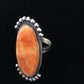 Navajo Orange Spiny Oyster Ring | Sterling Silver | Sz 9 | Authentic Native American Handmade | 10071