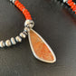 Navajo Red Apple Coral Pendant Necklace | Sterling Silver | Authentic Native American Handmade | 13934