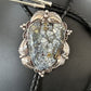 Men's Bolo Tie | White Buffalo Turquoise | Sterling Silver | Navajo | 3" | 14784