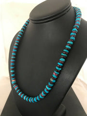 Navajo Purple Spiny Oyster Turquoise Bead Necklace | Sterling Silver | Native American Handmade | 20" | 1288