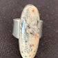 Navajo Men's White Black Cinnabrite Ring | Sterling Silver | Sz 7.5 | Authentic Native American Handmade | 1553