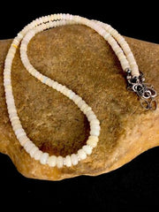 Native American Opal Ethiopian Bead Necklace | Sterling Silver | Authentic Handmade | 18" | 8746