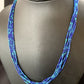 Blue Green Azurite Heishi Necklace | 5 Strand Stabilized Sterling Silver Pendant | 12930