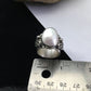 Navajo Women's White Mother of Pearl Ring | Sterling Silver | Sz 8.5 | Authentic Native American Handmade | 1712