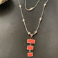 Native American Old Pawn Apple Coral Necklace | Sterling Silver | 19" | 2187
