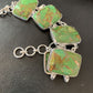 Navajo Green Mojave Turquoise Link Bracelet | Sterling Silver | 8" | Authentic Native American Handmade | 11646