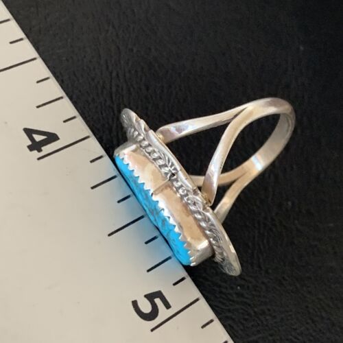 Southwestern Navajo Blue Kingman Turquoise Ring | Sterling Silver | Sz 7 | 12958