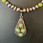 Navajo Green Gaspeite Turquoise Pendant | Authentic Native American Sterling Silver | Multi-Stone | 12265