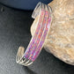 Native American Zuni Purple Opal Inlay Cuff Bracelet | Sterling Silver | 3 Row | 1643