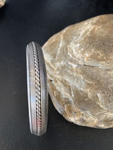 Navajo Stamped Cuff Bracelet | Old Pawn Sterling Silver | Authentic Native American Handmade | 14190