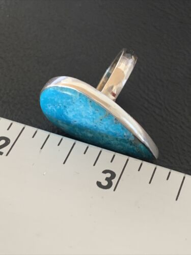 Navajo Blue Kingman Turquoise Ring | Sterling Silver | Sz 6.5 | Authentic Native American Handmade | 11614