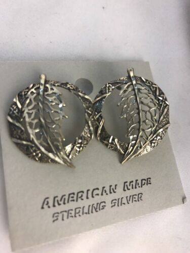 Handmade Sterling Silver Feather Earrings with Rare Diamond Cut | 1.24" | 3737 - Masha USA